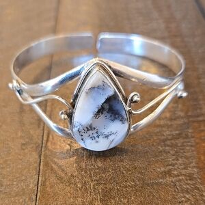 Dendritic Opal Sterling Silver Bracelet